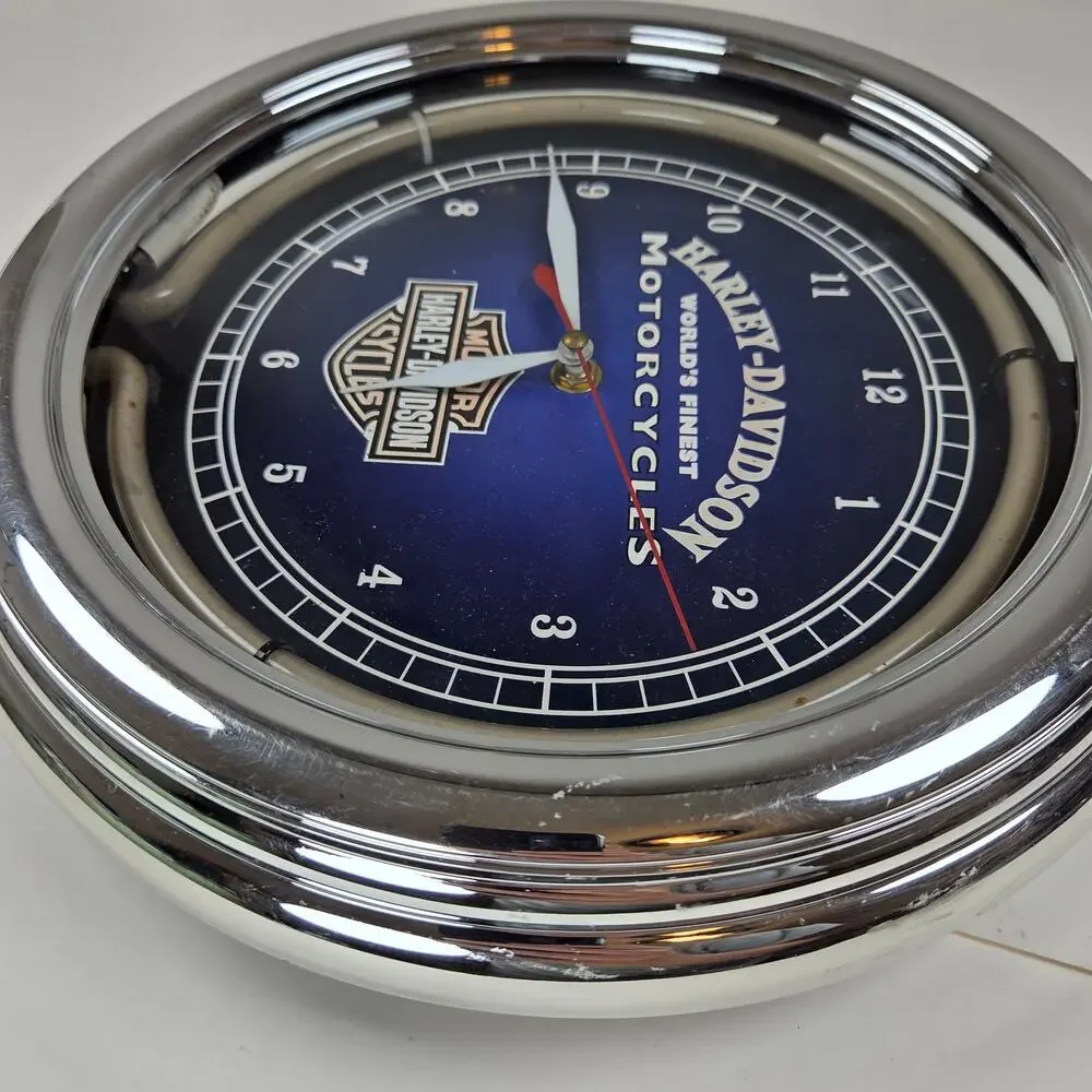 Harley-Davidson Official Licensed Blue Neon Wall Clock Ace Product Working